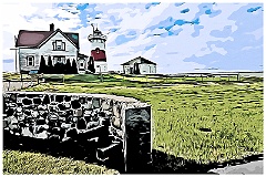 Stratford Point Light Grounds - Digital Painting